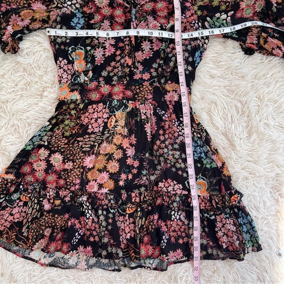 Ted Baker Hendria Ruffle-Trim Mini Dress floral print viscose size 0 or 2 - Picture 13 of 14